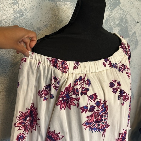 Old Navy Ivory Flower Print Off Shoulder Midi Dress size M - Picture 2 of 6